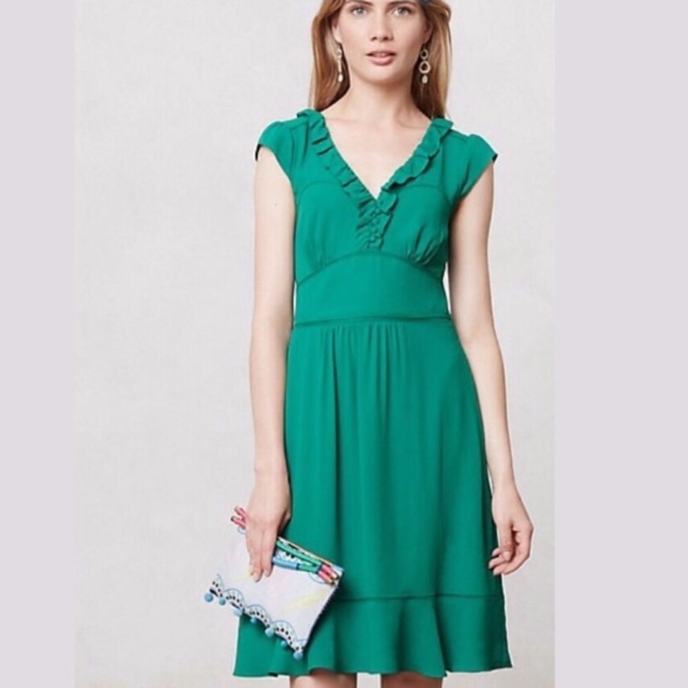 Maeve Della dress, emerald green sz 2